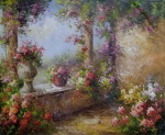 ručně malovaný obraz, obraz do interiéru, květiny