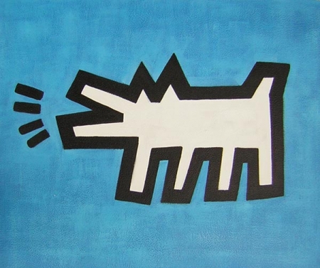 modrá, pes, štěkot, zvířata, moderní umění