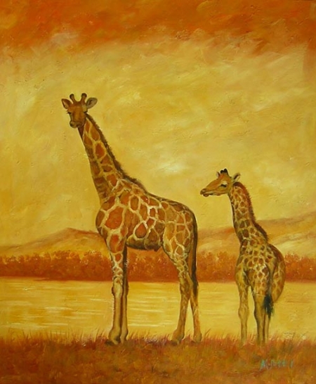 Žirafa, Obrazy do bytu, obrazy ručně malované, obrazy na plátně, obrazy, dekorativní obrazy, moderní obrazy.