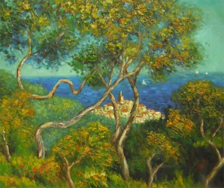 moře, krajina, reprodukce obrazu  Monet, obraz do bytu