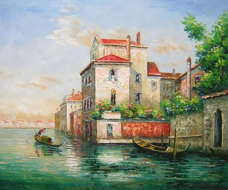 benátky, gondola, obraz do bytu, venezia, ulice, domy