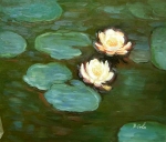 reprodukce obrazu, Monet, leknín, jezero, zelená, květinový motiv, obraz do bytu