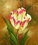 tulipán, květiny, hnědá, Obrazy ručně malované, obrazy, dekorativní obrazy, obrazy do bytu, moderní obrazy, obrazy na plátně.obraz do bytu, květ