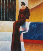 Žena v šatech, moderní dekorativní obraz, obraz do bytu, obraz do interieru.