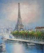 Paříž, dekorativní obraz, obraz na prodej, obraz ručně malovaný, obraz na plátně,obraz do bytu, obraz do interieru.