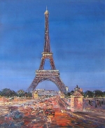 Paříž v šeru, dekorativní obraz, obraz do interieru, obraz do bytu
