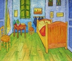 zelená, postel, reprodukce obrazu, vincent van gogh