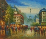 Paříž, Eifelova věž, obraz do bytu, ulice, dekorace interiéru