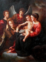 anděl, matka, dítě, slavný obraz, reprodukce